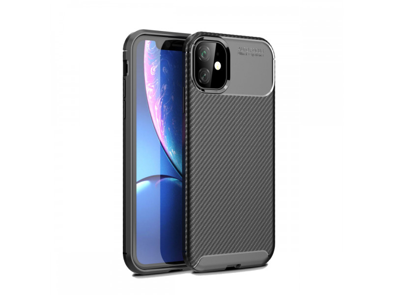 Newface iPhone 11 Kılıf Focus Karbon Silikon - Siyah