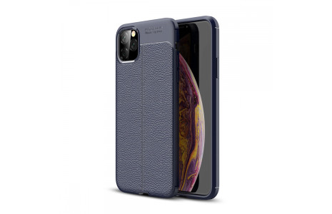 Newface iPhone 11 Pro Kılıf Focus Derili Silikon - Lacivert