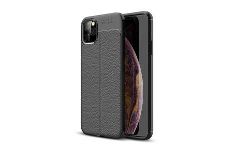 Newface iPhone 11 Pro Kılıf Focus Derili Silikon - Siyah