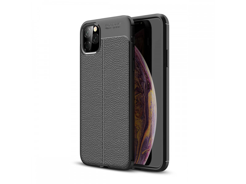 Newface iPhone 11 Pro Kılıf Focus Derili Silikon - Siyah
