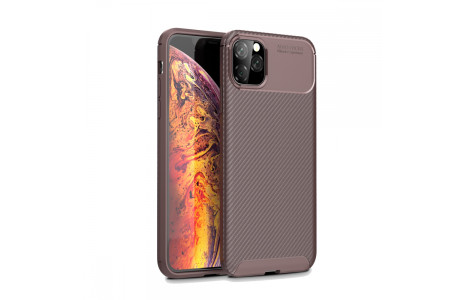 Newface iPhone 11 Pro Kılıf Focus Karbon Silikon - Kahverengi