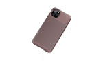 Newface iPhone 11 Pro Kılıf Focus Karbon Silikon - Kahverengi