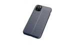 Newface iPhone 11 Pro Max Kılıf Focus Derili Silikon - Lacivert