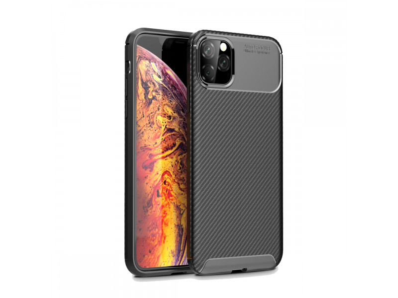Newface iPhone 11 Pro Max Kılıf Focus Karbon Silikon - Siyah