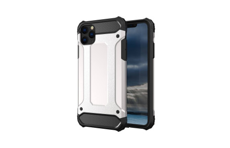 Newface iPhone 11 Pro Max Kılıf Tank Silikon Kapak - Gümüş
