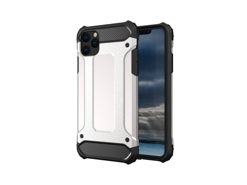 Newface iPhone 11 Pro Max Kılıf Tank Silikon Kapak - Gümüş