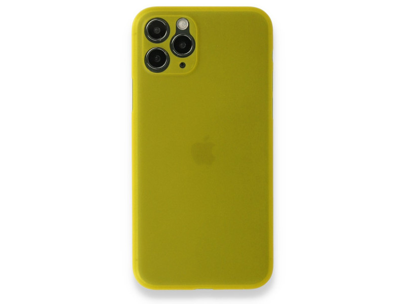 Newface iPhone 11 Pro Max Kılıf PP Ultra İnce Kapak - Sarı