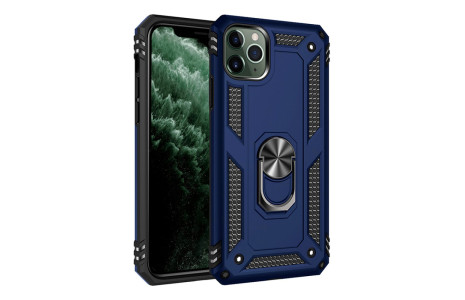 Newface iPhone 11 Pro Kılıf Sofya Yüzüklü Silikon Kapak - Lacivert