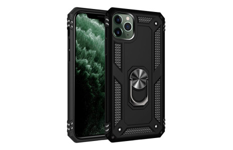Newface iPhone 11 Pro Kılıf Sofya Yüzüklü Silikon Kapak - Siyah
