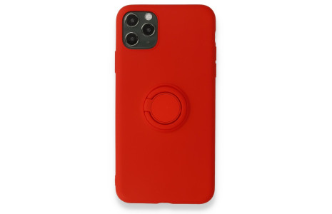 Newface iPhone 11 Pro Kılıf Viktor Yüzüklü Silikon - Kırmızı