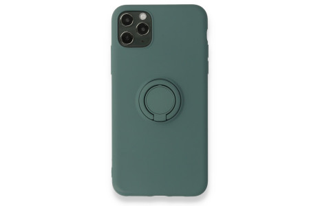 Newface iPhone 11 Pro Kılıf Viktor Yüzüklü Silikon - Koyu Yeşil