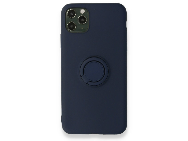 Newface iPhone 11 Pro Kılıf Viktor Yüzüklü Silikon - Lacivert