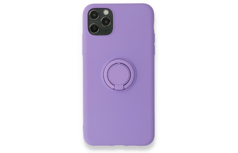 Newface iPhone 11 Pro Kılıf Viktor Yüzüklü Silikon - Mor