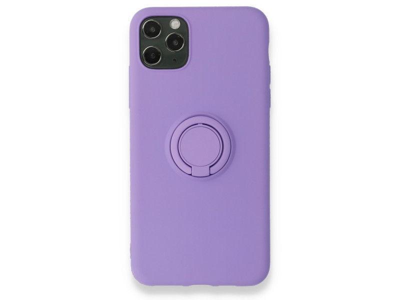 Newface iPhone 11 Pro Kılıf Viktor Yüzüklü Silikon - Mor