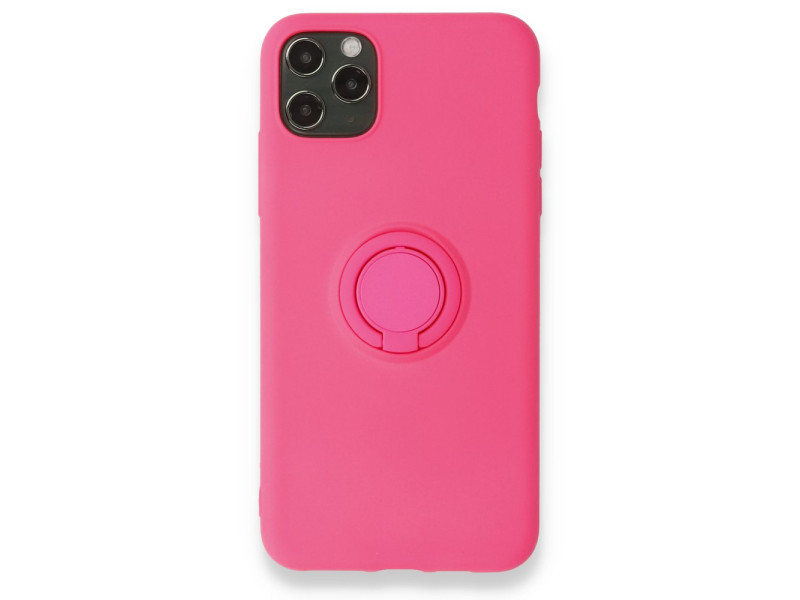 Newface iPhone 11 Pro Kılıf Viktor Yüzüklü Silikon - Pembe