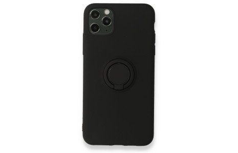 Newface iPhone 11 Pro Kılıf Viktor Yüzüklü Silikon - Siyah
