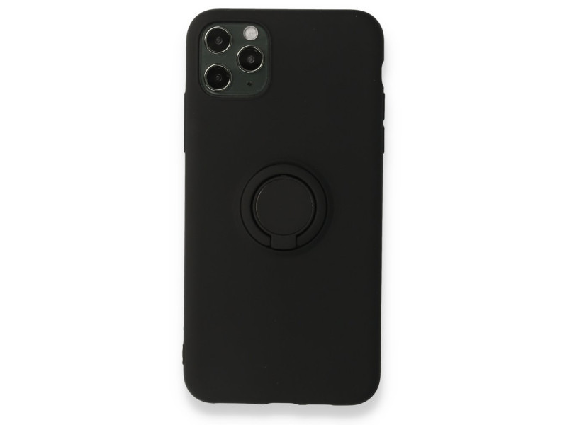 Newface iPhone 11 Pro Kılıf Viktor Yüzüklü Silikon - Siyah