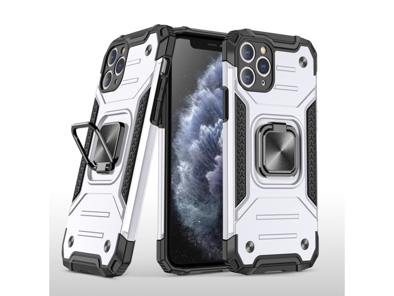 Newface iPhone 11 Pro Kılıf Zegna Yüzüklü Silikon Kapak - Gümüş