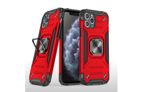 Newface iPhone 11 Pro Kılıf Zegna Yüzüklü Silikon Kapak - Kırmızı