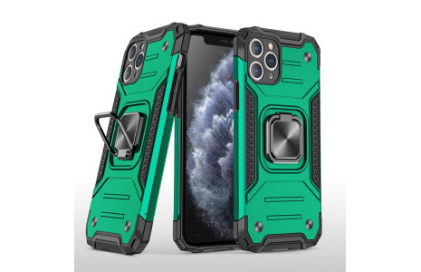 Newface iPhone 11 Pro Kılıf Zegna Yüzüklü Silikon Kapak - Koyu Yeşil