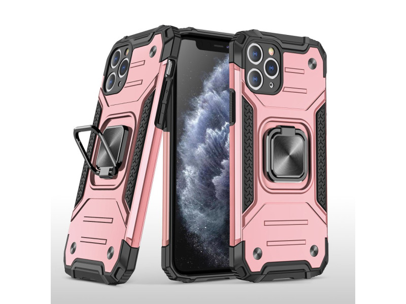 Newface iPhone 11 Pro Kılıf Zegna Yüzüklü Silikon Kapak - Rose