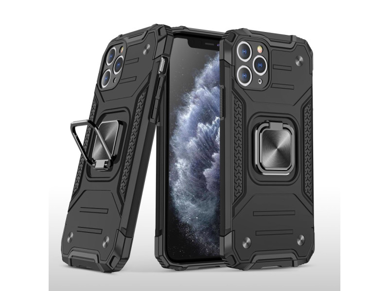 Newface iPhone 11 Pro Kılıf Zegna Yüzüklü Silikon Kapak - Siyah