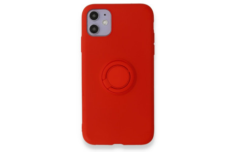 Newface iPhone 11 Kılıf Viktor Yüzüklü Silikon - Kırmızı