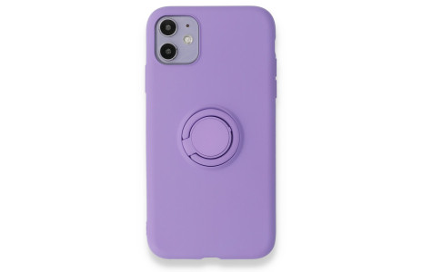 Newface iPhone 11 Kılıf Viktor Yüzüklü Silikon - Mor