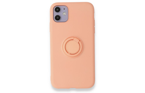 Newface iPhone 11 Kılıf Viktor Yüzüklü Silikon - Pudra
