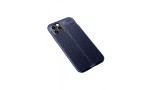 Newface iPhone 12 Kılıf Focus Derili Silikon - Lacivert