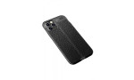 Newface iPhone 12 Kılıf Focus Derili Silikon - Siyah