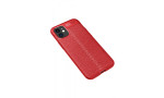 Newface iPhone 12 Mini Kılıf Focus Derili Silikon - Kırmızı