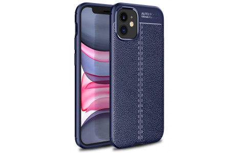 Newface iPhone 12 Mini Kılıf Focus Derili Silikon - Lacivert