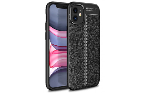 Newface iPhone 12 Mini Kılıf Focus Derili Silikon - Siyah