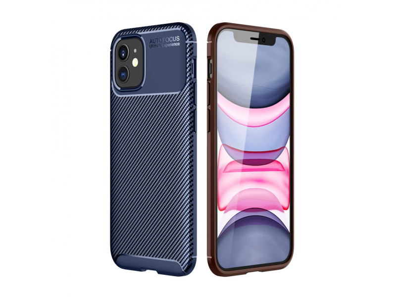 Newface iPhone 12 Mini Kılıf Focus Karbon Silikon - Lacivert