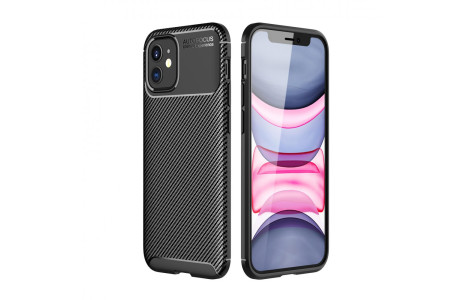 Newface iPhone 12 Mini Kılıf Focus Karbon Silikon - Siyah