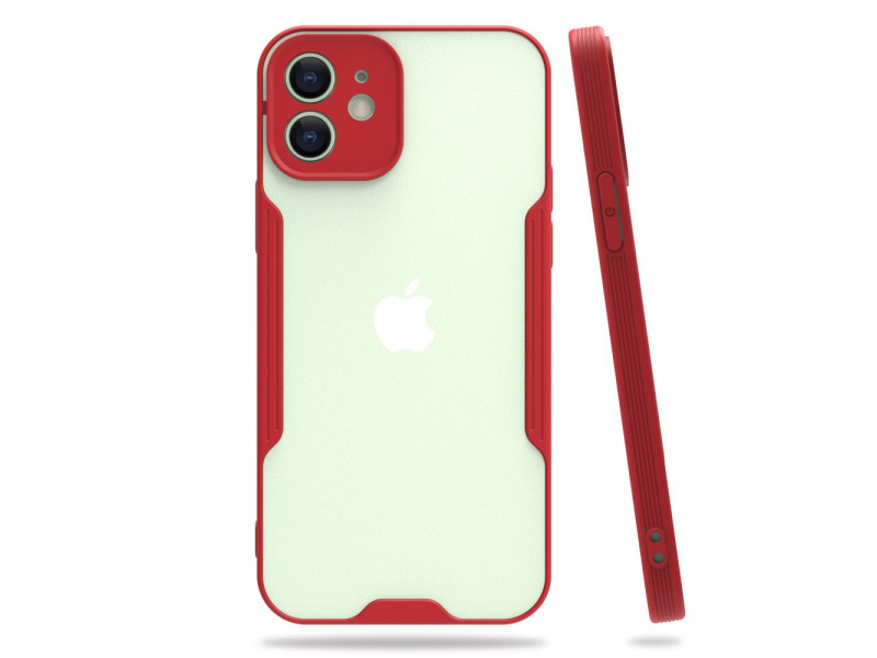 Newface iPhone 12 Mini Kılıf Platin Silikon - Kırmızı