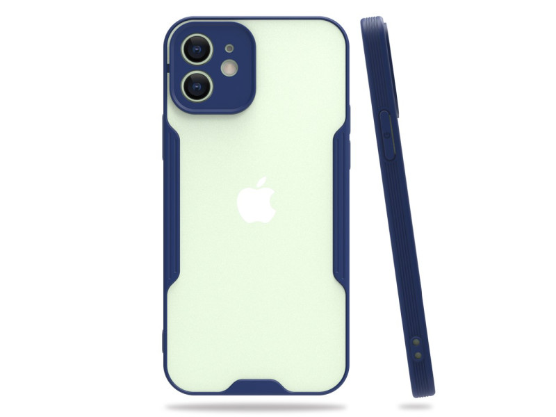 Newface iPhone 12 Mini Kılıf Platin Silikon - Lacivert