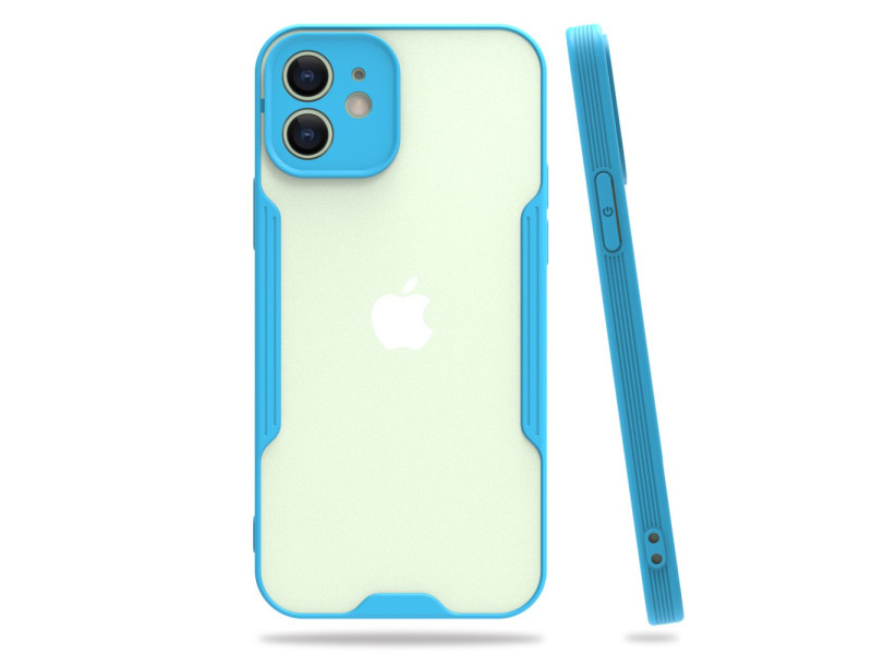 Newface iPhone 12 Mini Kılıf Platin Silikon - Mavi