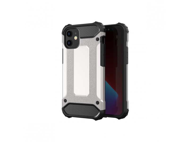 Newface iPhone 12 Mini Kılıf Tank Silikon Kapak - Gümüş