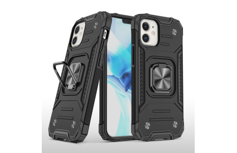 Newface iPhone 12 Mini Kılıf Zegna Yüzüklü Silikon Kapak - Siyah
