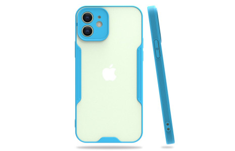 Newface iPhone 12 Kılıf Platin Silikon - Mavi