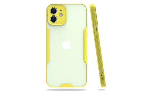 Newface iPhone 12 Kılıf Platin Silikon - Sarı