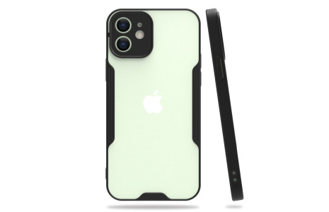 Newface iPhone 12 Kılıf Platin Silikon - Siyah