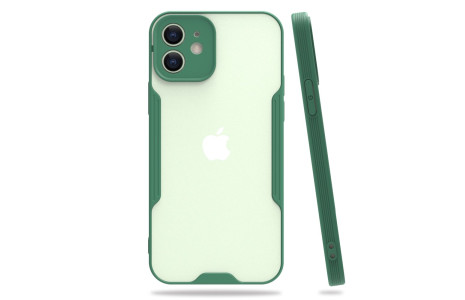 Newface iPhone 12 Kılıf Platin Silikon - Yeşil