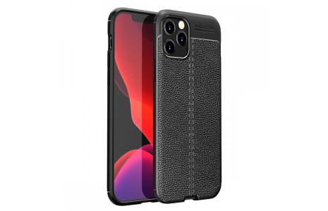 Newface iPhone 12 Pro Kılıf Focus Derili Silikon - Siyah