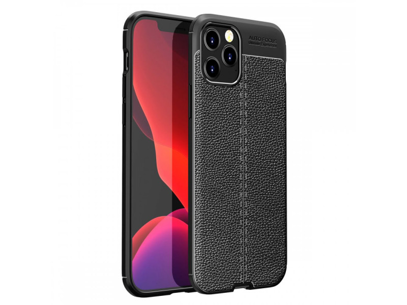 Newface iPhone 12 Pro Kılıf Focus Derili Silikon - Siyah