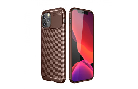 Newface iPhone 12 Pro Kılıf Focus Karbon Silikon - Kahverengi