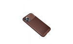 Newface iPhone 12 Pro Kılıf Focus Karbon Silikon - Kahverengi