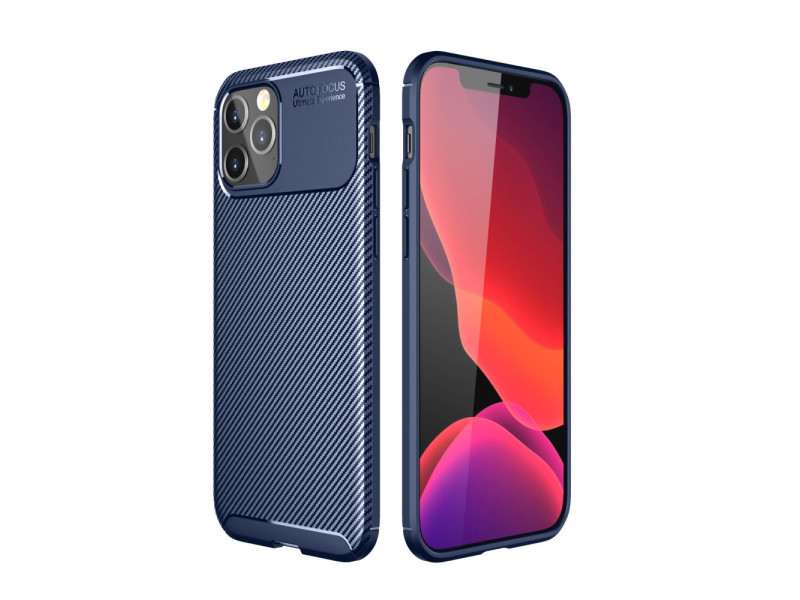 Newface iPhone 12 Pro Kılıf Focus Karbon Silikon - Lacivert